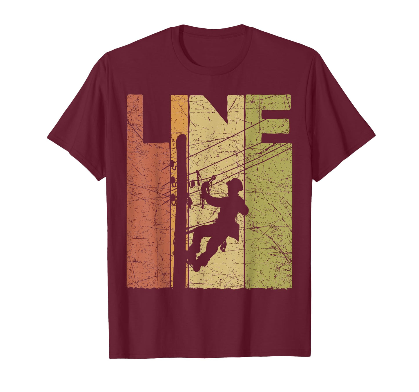 Electric Cable Lineman Vintage Lineman Retro Electrician T-Shirt