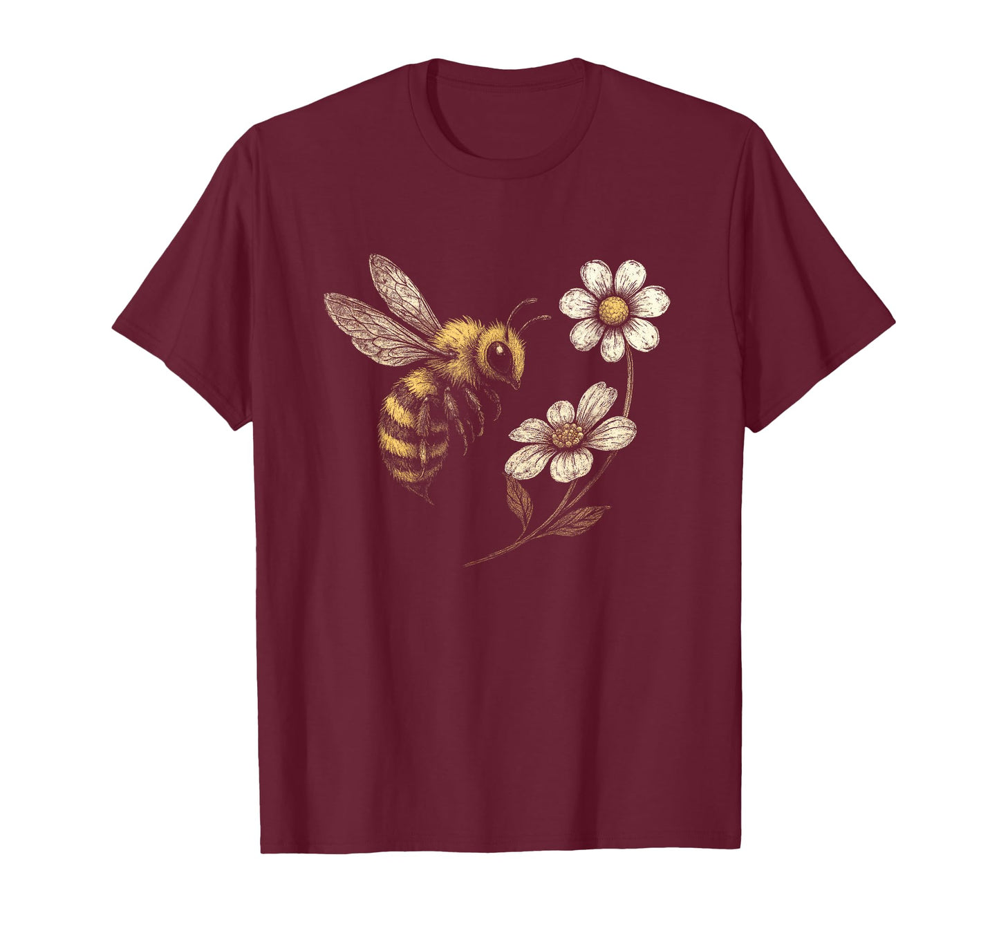 Bee Flower Garden Honeybee Insect Daisy Homestead Aesthetic T-Shirt