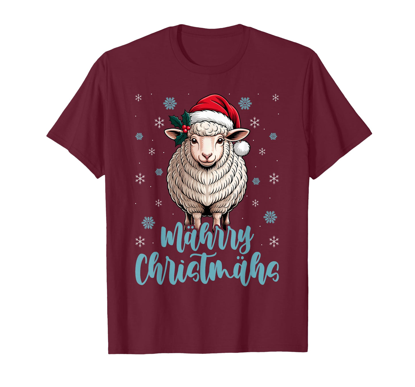 Merry Christmas Sheep Santa Lamb Kids T-Shirt