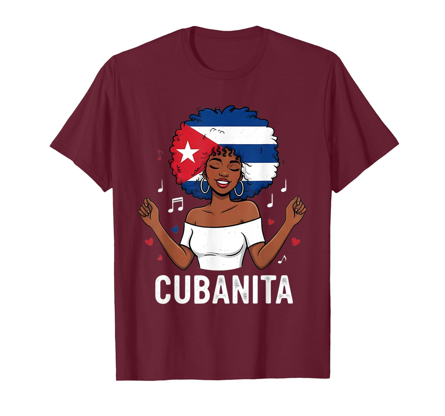 Vintage Cubanita Cuban Girl Afro Latina Cuba Flag Women Kids T-Shirt