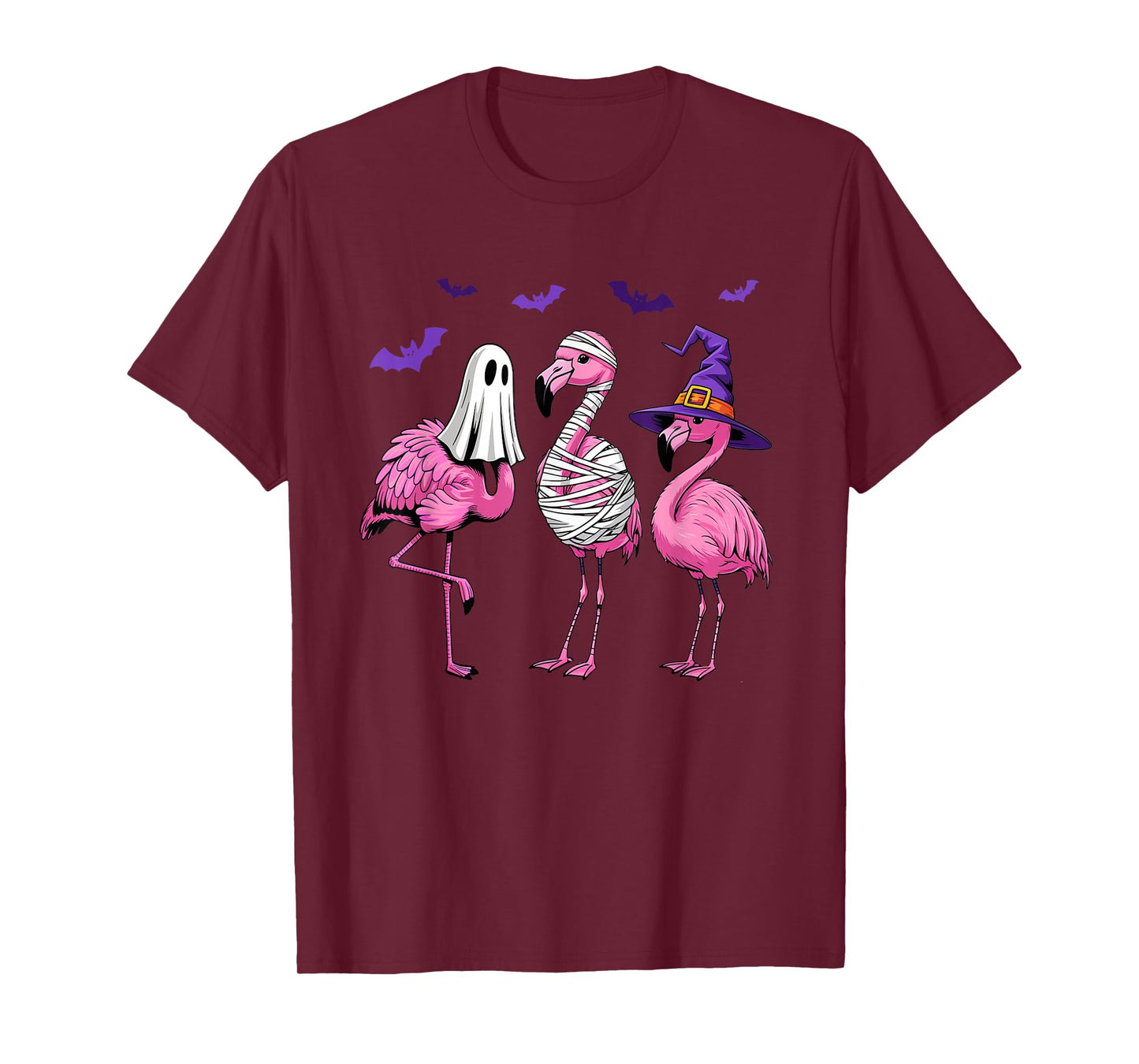 Halloween Flamingo Costume Witch Vampire Mummy T-Shirt
