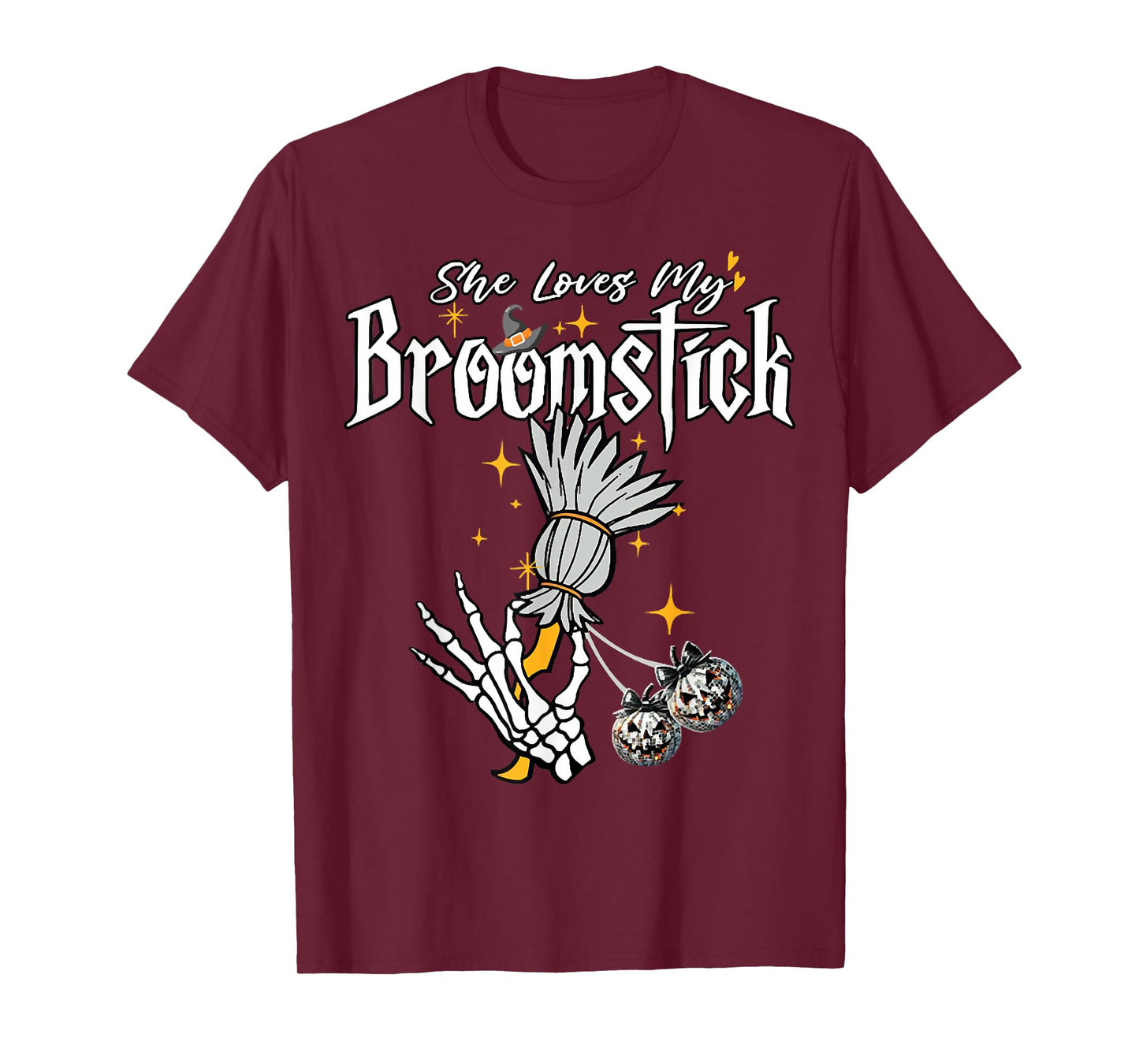 She Loves My Broomstick Flying Witch On Broomstick Halloween T-Shirt