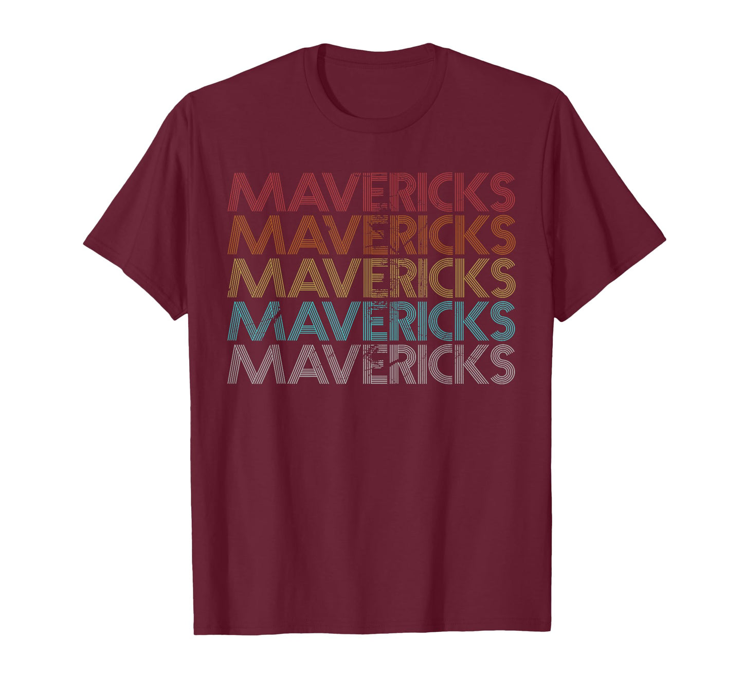 Mavericks Vintage Apparel Retro-Modern Unisex-Adult T-Shirt, Black, Small, Short Sleeve