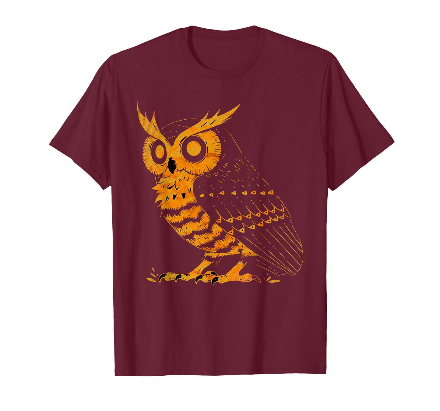 Cute Retro Aesthetic Orange Bird Head Nocturnal Owl Lover T-Shirt