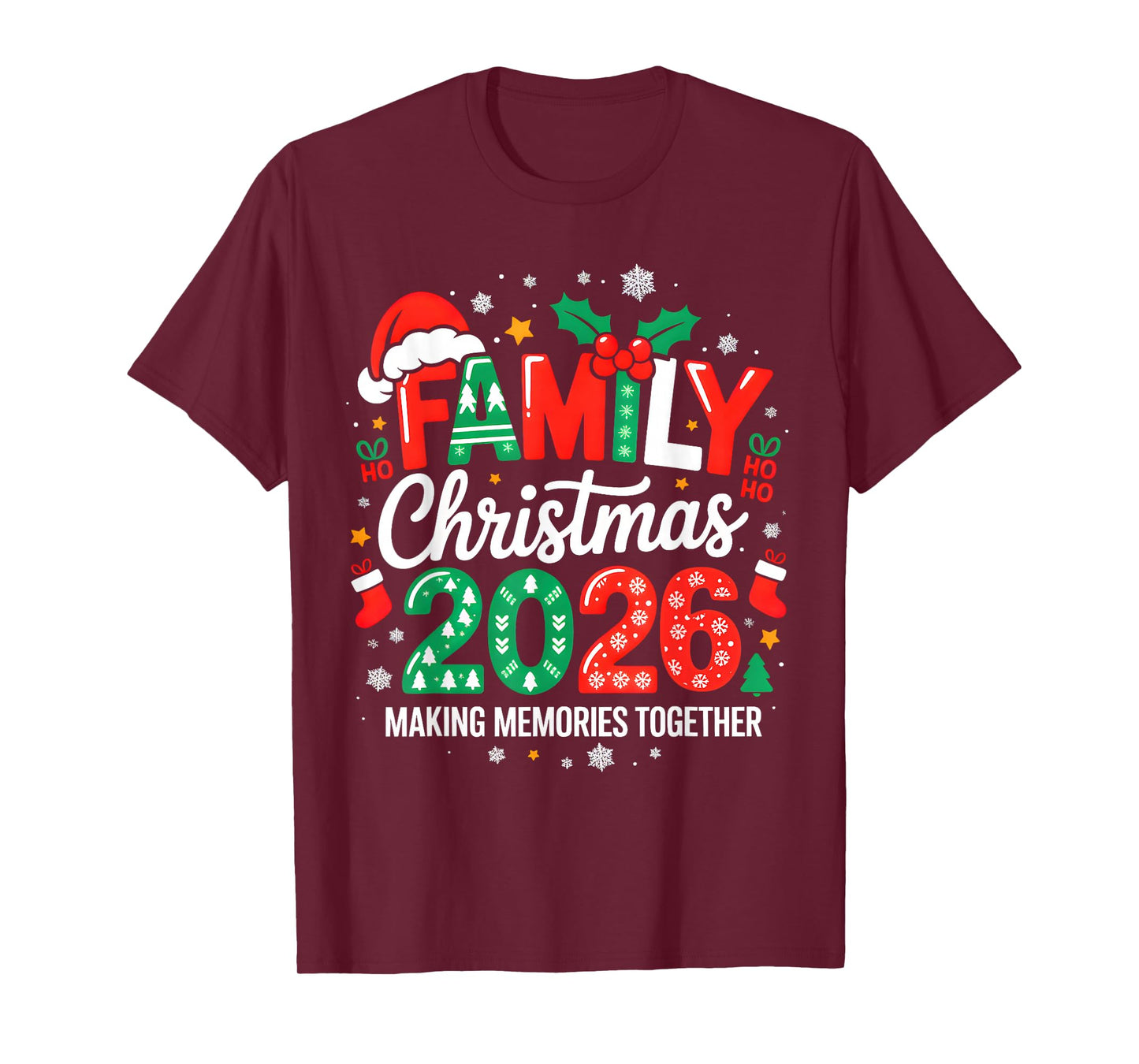 Family Christmas 2026 Squad Santa Elf Xmas Matching Costume T-Shirt