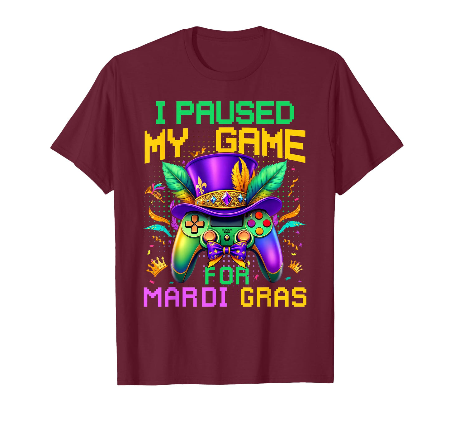 I Paused My Game For Mardi Gras Video Game Controller Boys T-Shirt