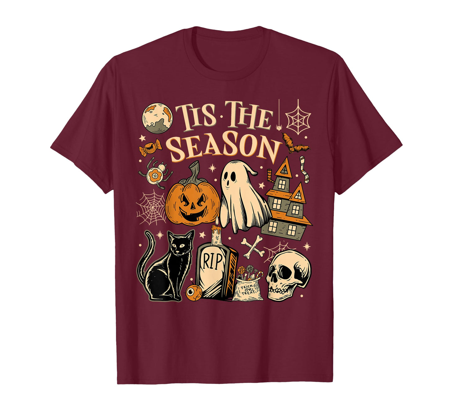 Halloween Vibes Spooky Season Pumpkin Witch Tis The Season T-Shirt