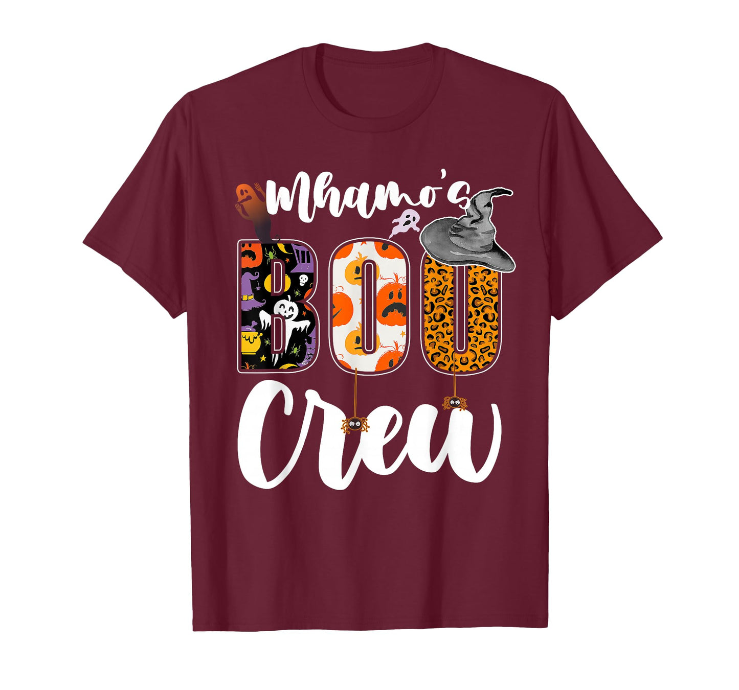 Mhamo's Boo Crew Halloween Grandma Grandkids Matching T-Shirt
