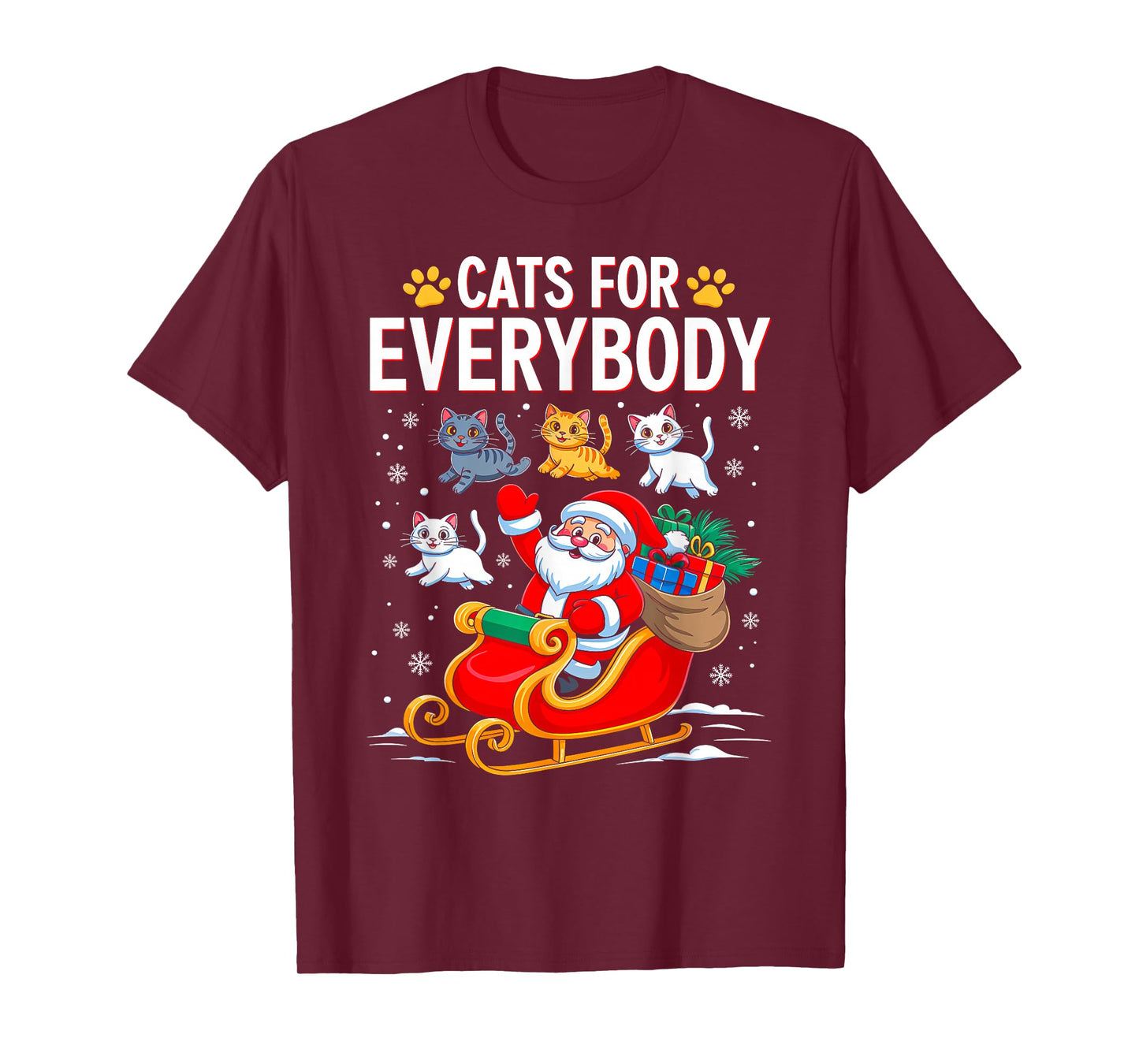 Cats for Everybody Christmas Santa Cat Lover Xmas Pajamas T-Shirt