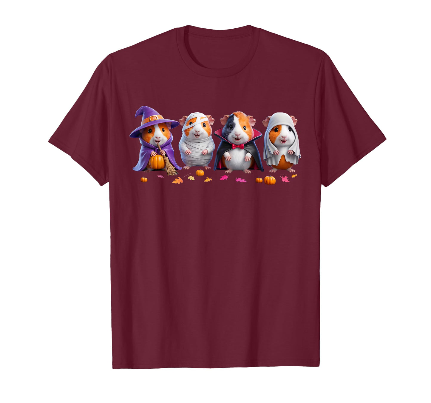 Cute Guinea Pig Witch Mummy Halloween Ghost Guinea Pig Lover T-Shirt