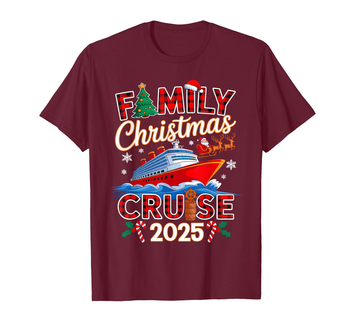 Family Christmas Cruise 2025 Matching Family Cruise Holiday T-Shirt