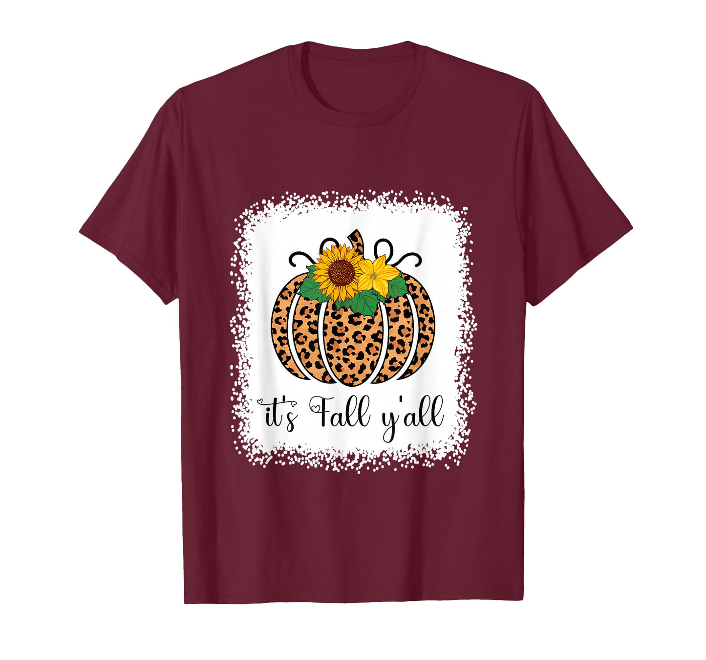 Pumpkin Leopard Print Thanksgiving Halloween It's Fall Y'all T-Shirt