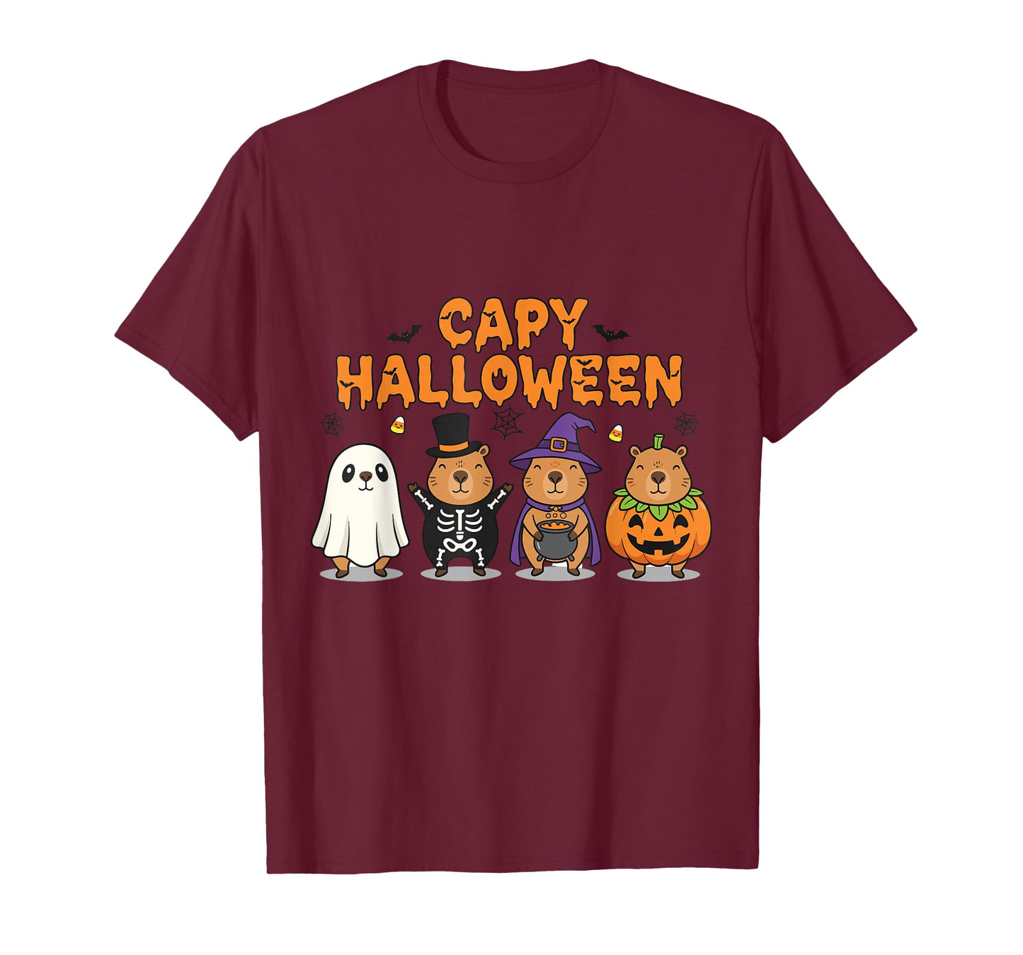 Capy Halloween Boys Girls Cute Capybara Halloween Costume T-Shirt