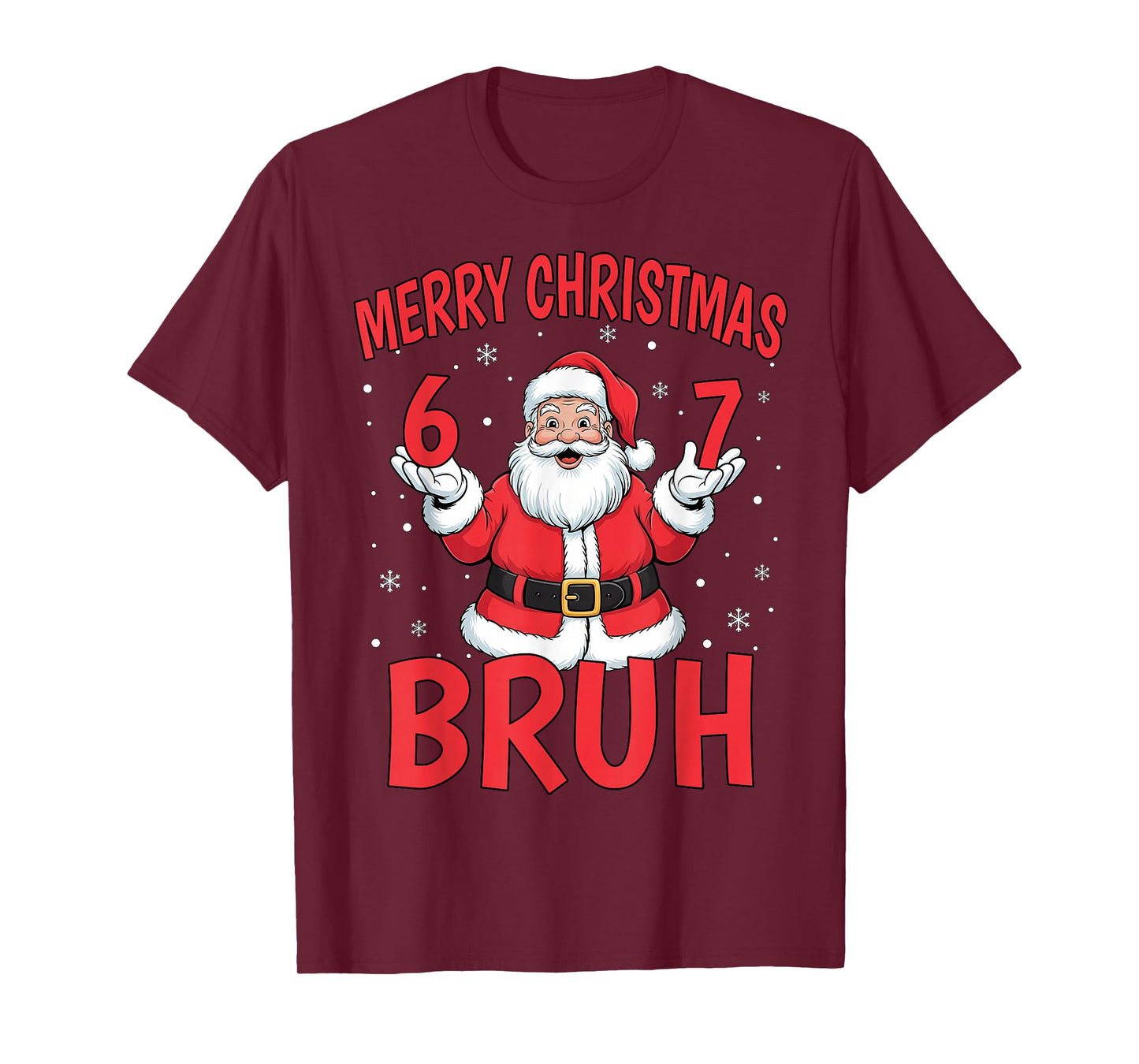 Merry Christmas Bruh Six Seven 6 7 Meme Gen Alpha Slang Men T-Shirt