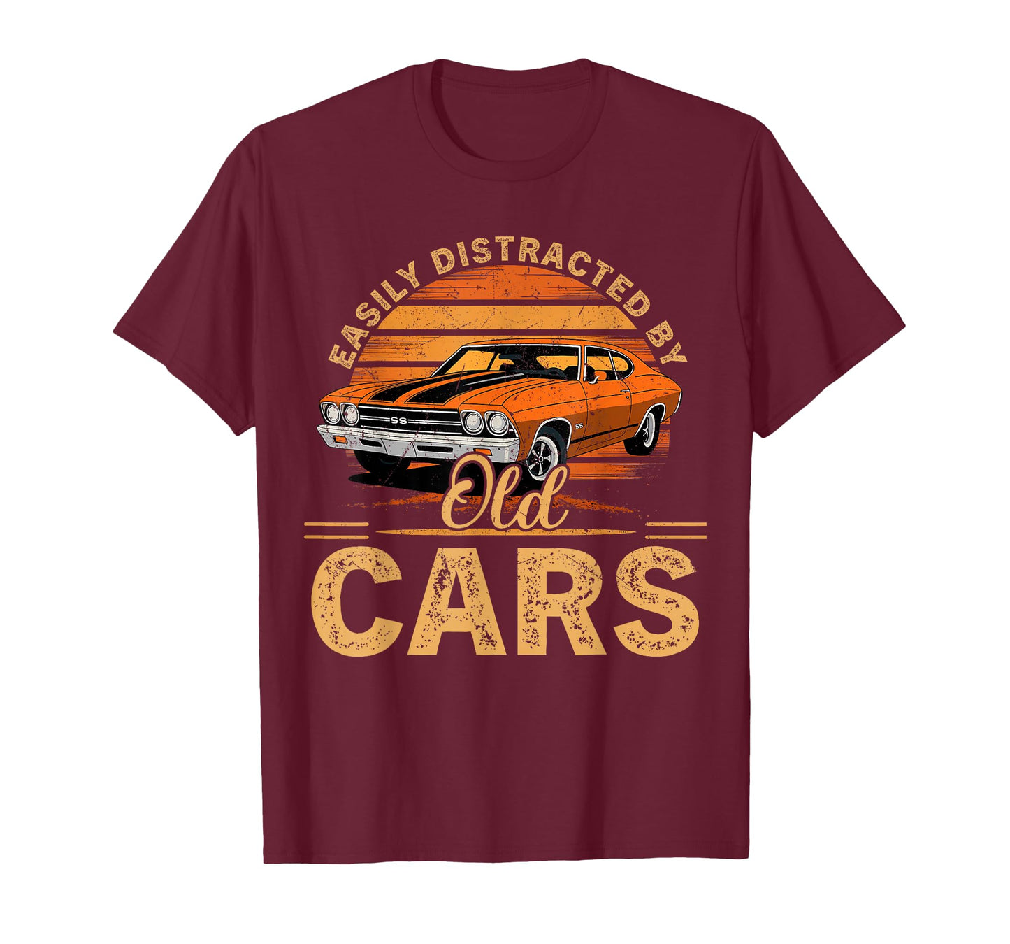 Easily Distracted by Old Cars Vintage Car Men Women T-Shirt
