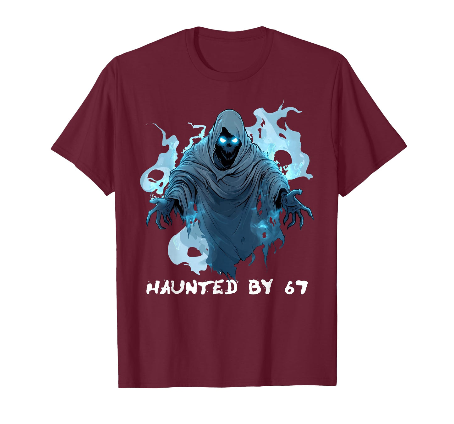 Haunted by 67, Alpha Z Halloween 6 7 Six Seven Ghost Graphic T-Shirt