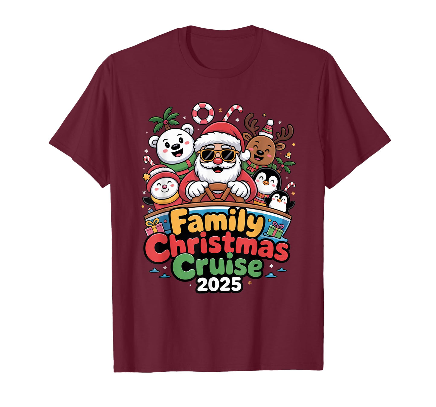 Family Christmas Cruise 2025 Santa Xmas Family Matching Crew T-Shirt
