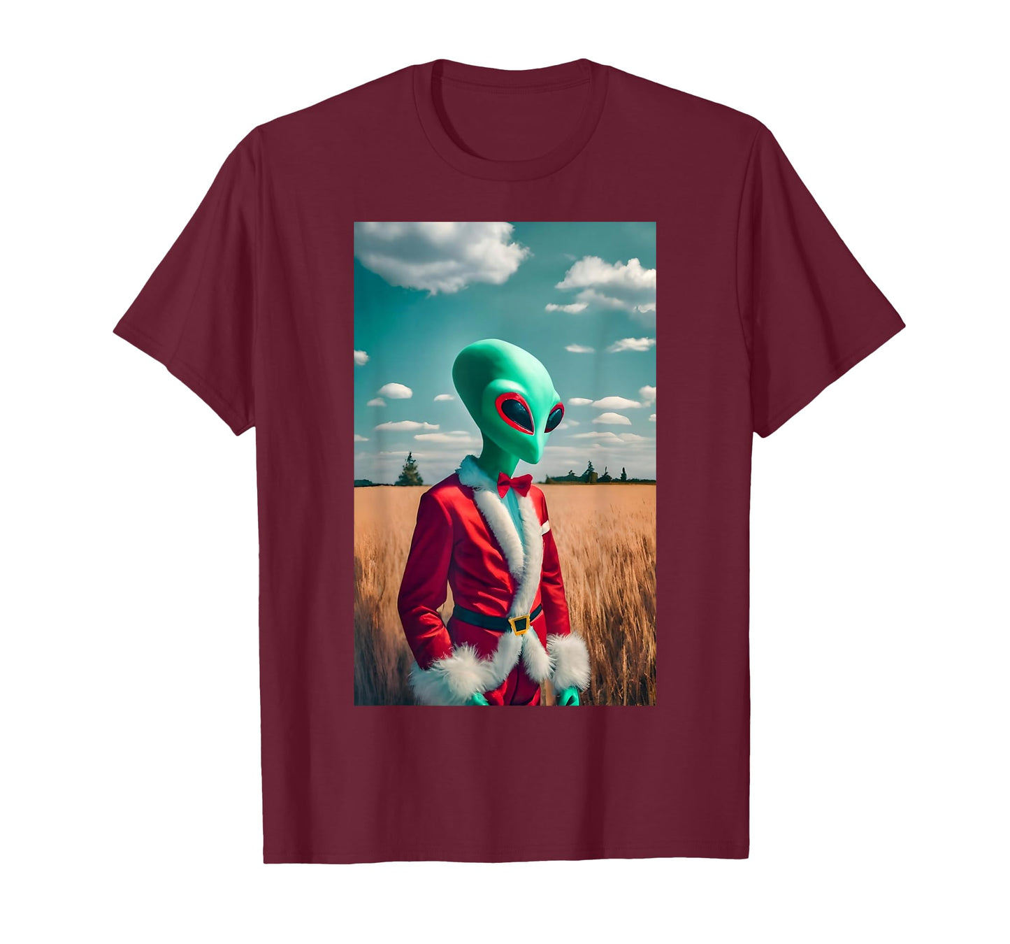 Funny Alien in Santa Tux Christmas Holiday Party Outfit T-Shirt