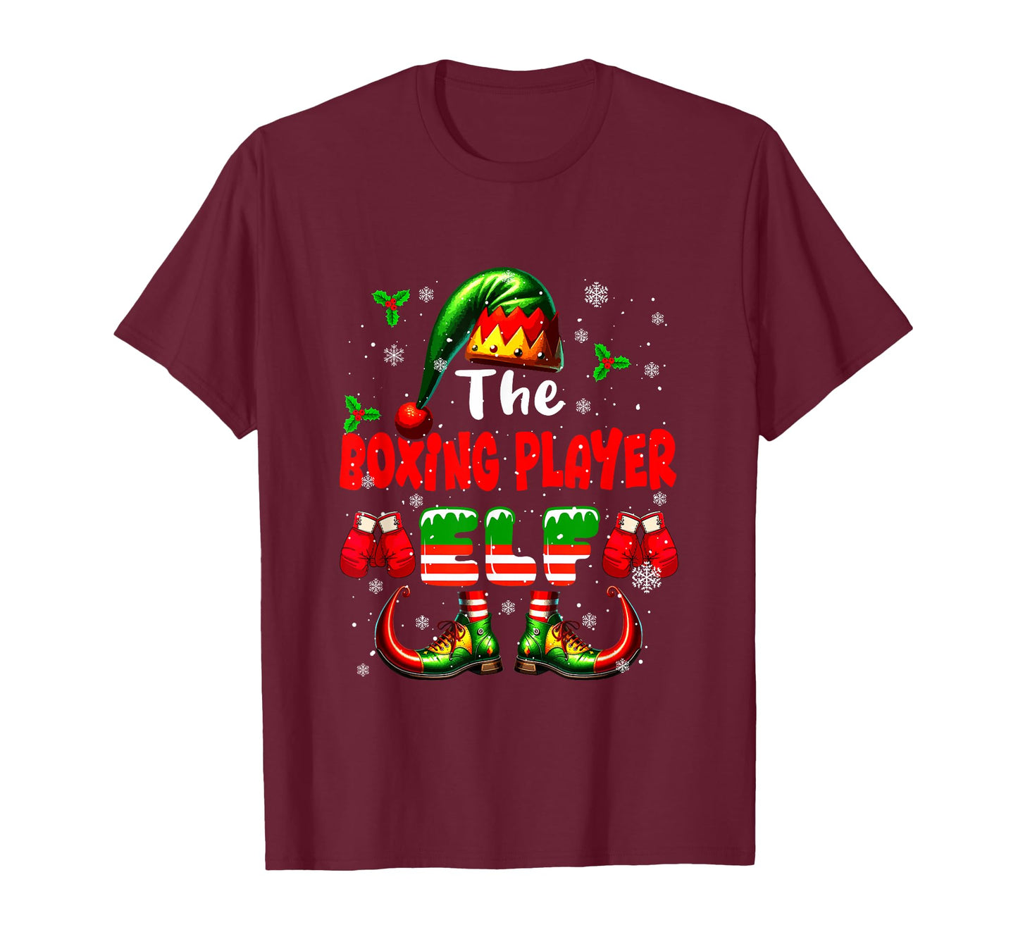 The Boxing Player Elf Christmas Job Team Matching Parties T-Shirt
