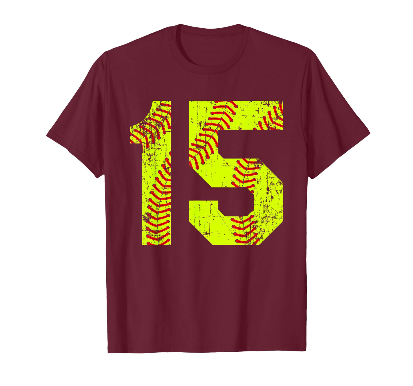 Vintage Softball 15 Jersey Number T-Shirt