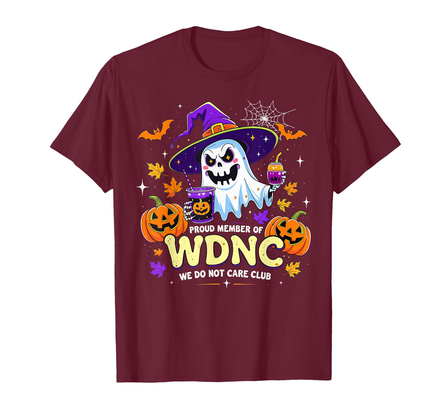Proud Member WDNC We Do Not Care Club Halloween Witch Ghost T-Shirt