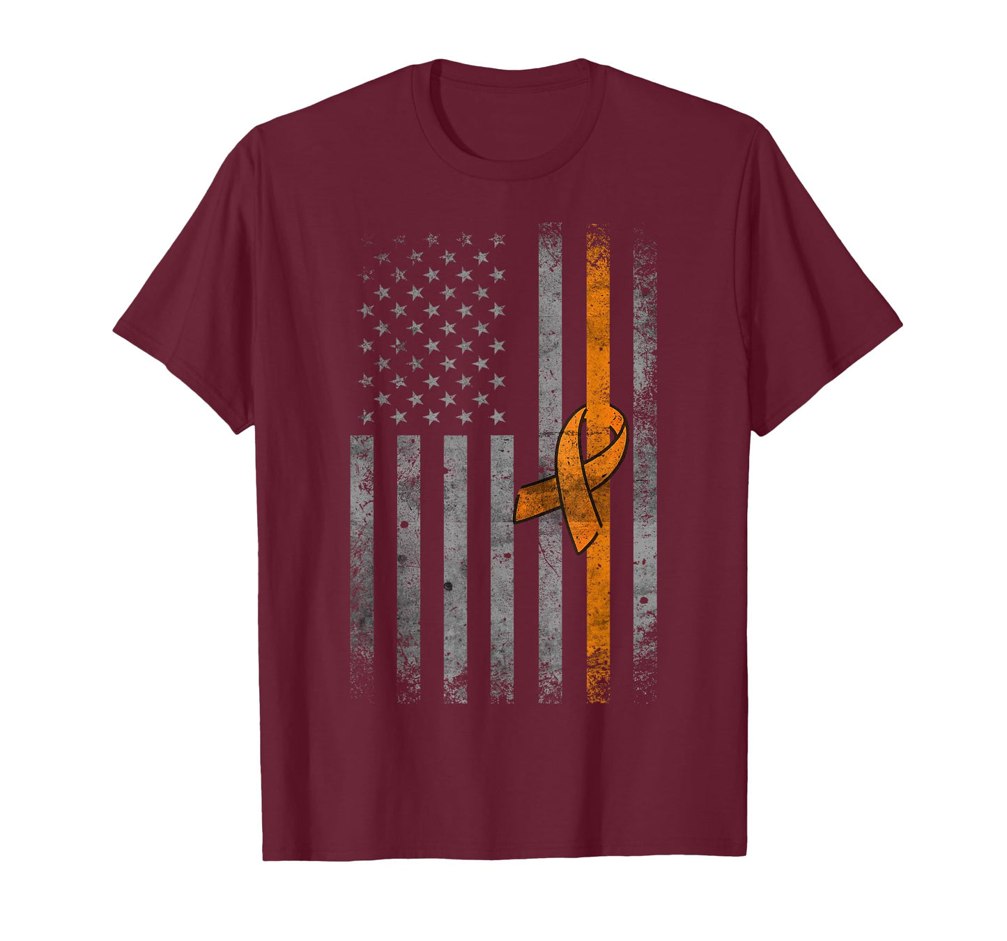 Vintage American Flag Leukemia Awareness T-Shirt