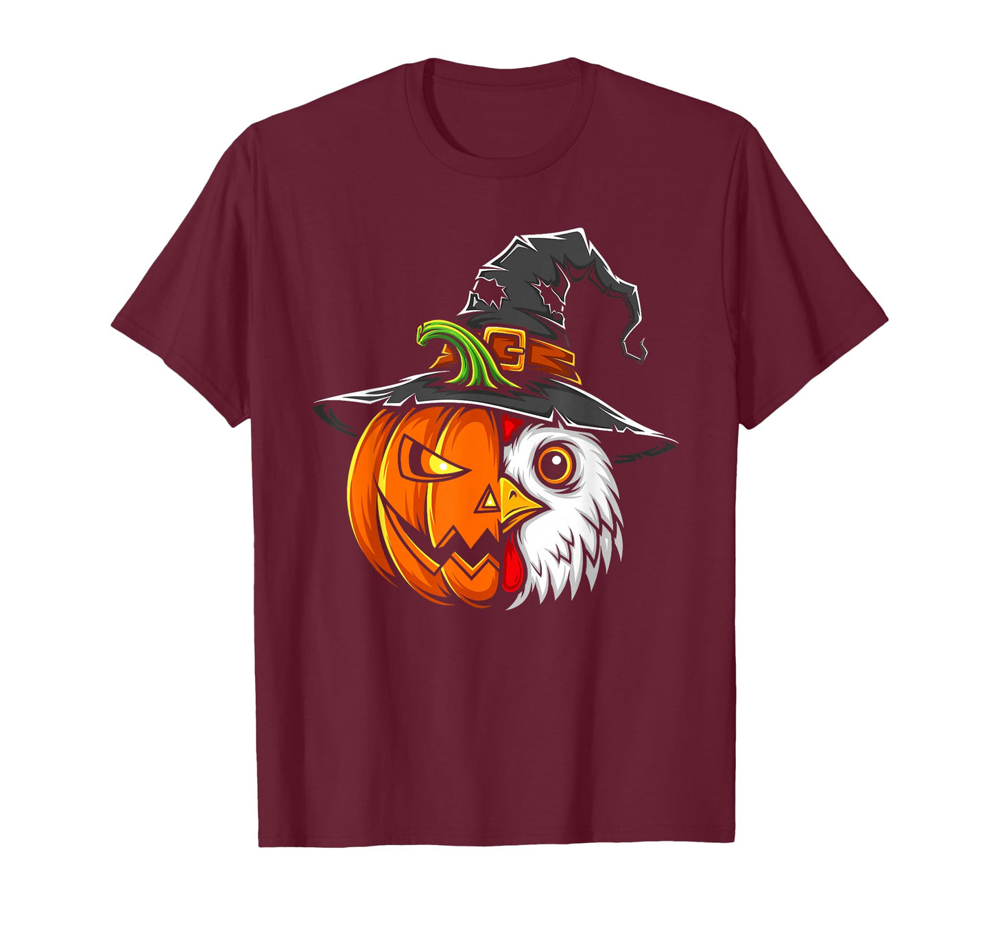 Chicken Pumpkin Jack O Lantern Halloween Kids Mens Womens T-Shirt