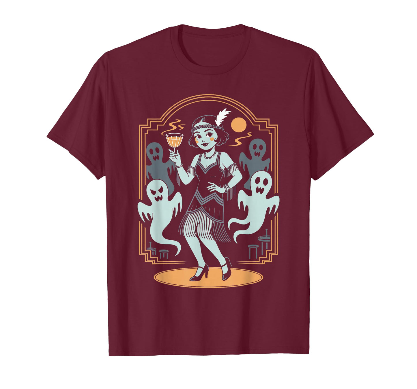 Spooky Ghost Flapper 20s Great Gatsby Swanky Flapper Party T-Shirt