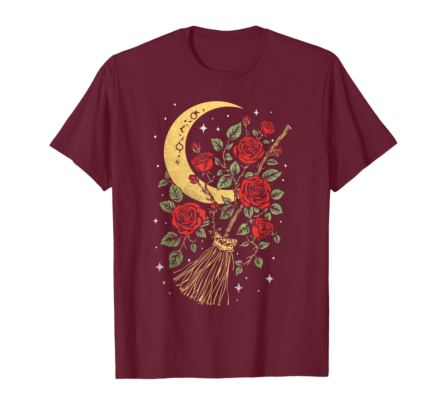 Enchanted Broomstick Botanical Lunar Mystical Flight T-Shirt