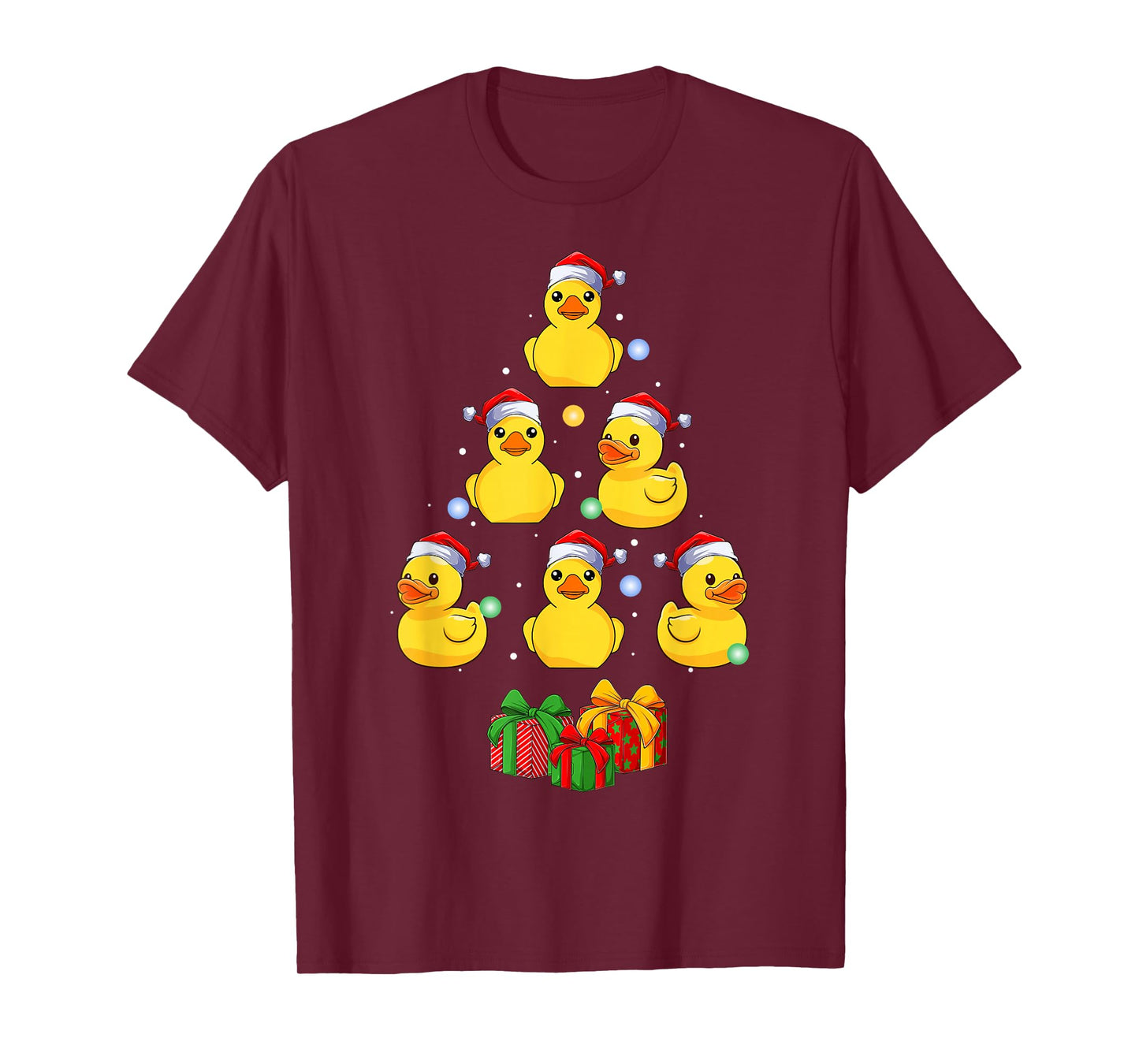 Rubber Duck Christmas Tree Funny Santa Hat Duck Xmas Pajamas T-Shirt