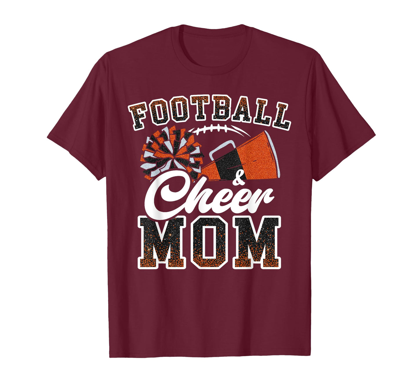 Loud Proud Football & Cheer Mom Cheerleader Mom Mama Orange T-Shirt