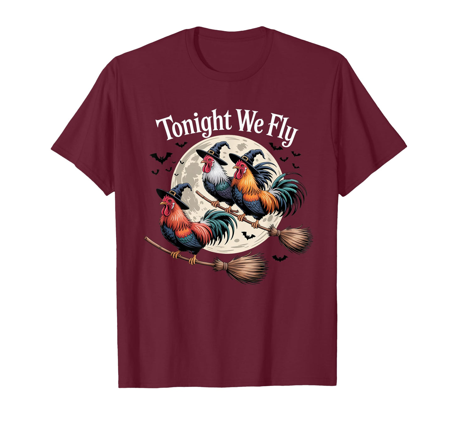 Tonight We Fly Funny Chicken Spooky Season Farm Halloween T-Shirt