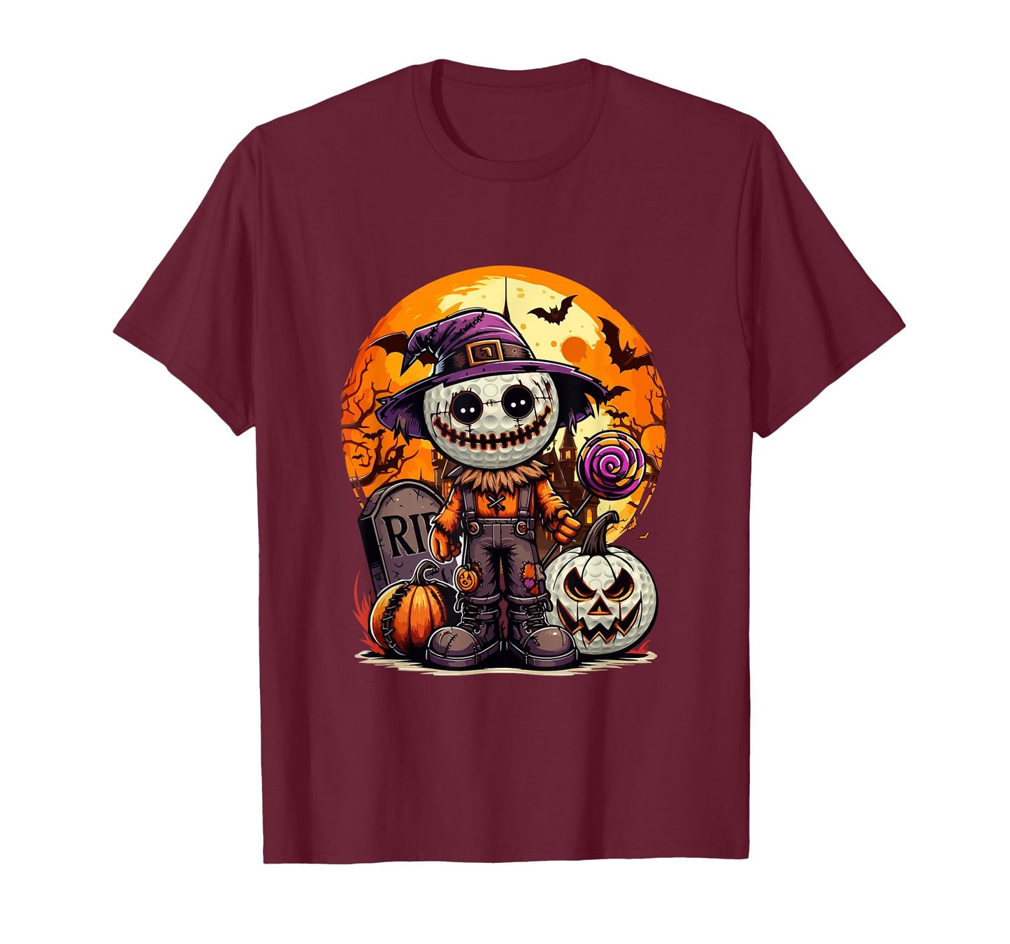 Horror Golf Balls Costume Halloween Player Fan Family T-Shirt