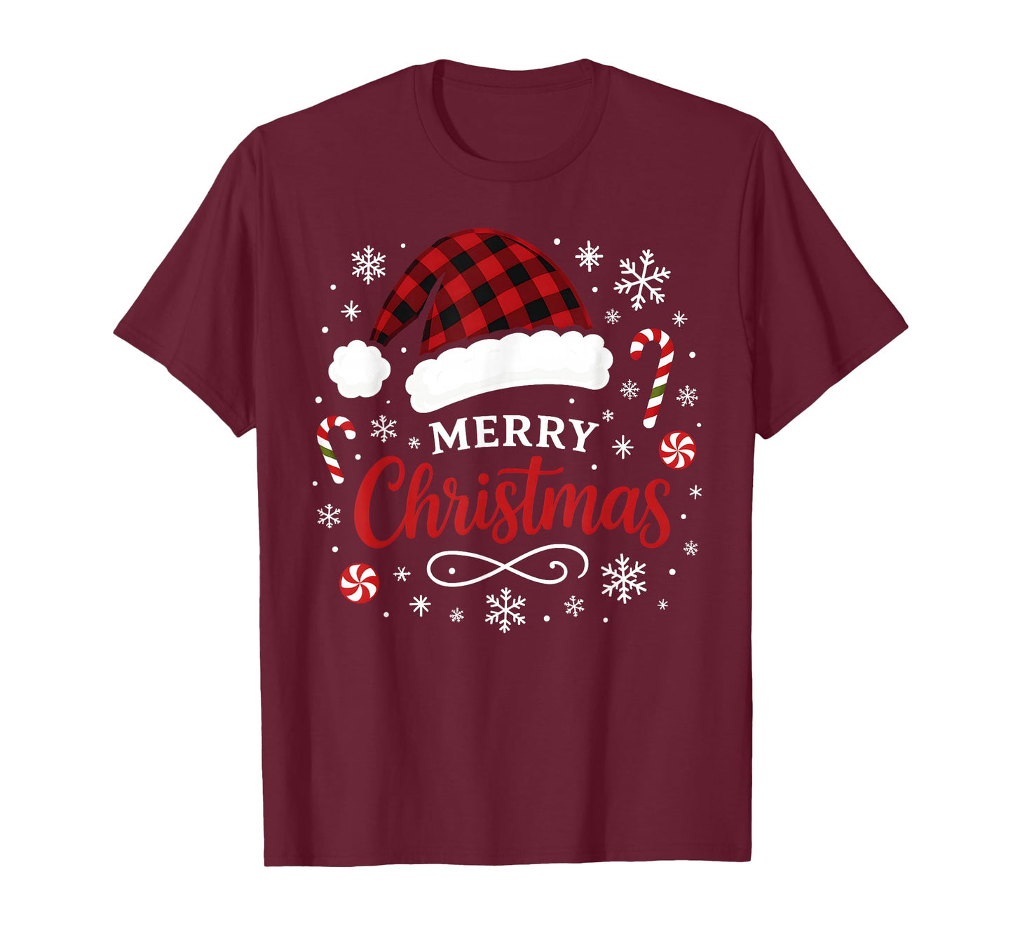 Merry Christmas 2025 Family Santa Claus Hat Xmas Mens Boys T-Shirt