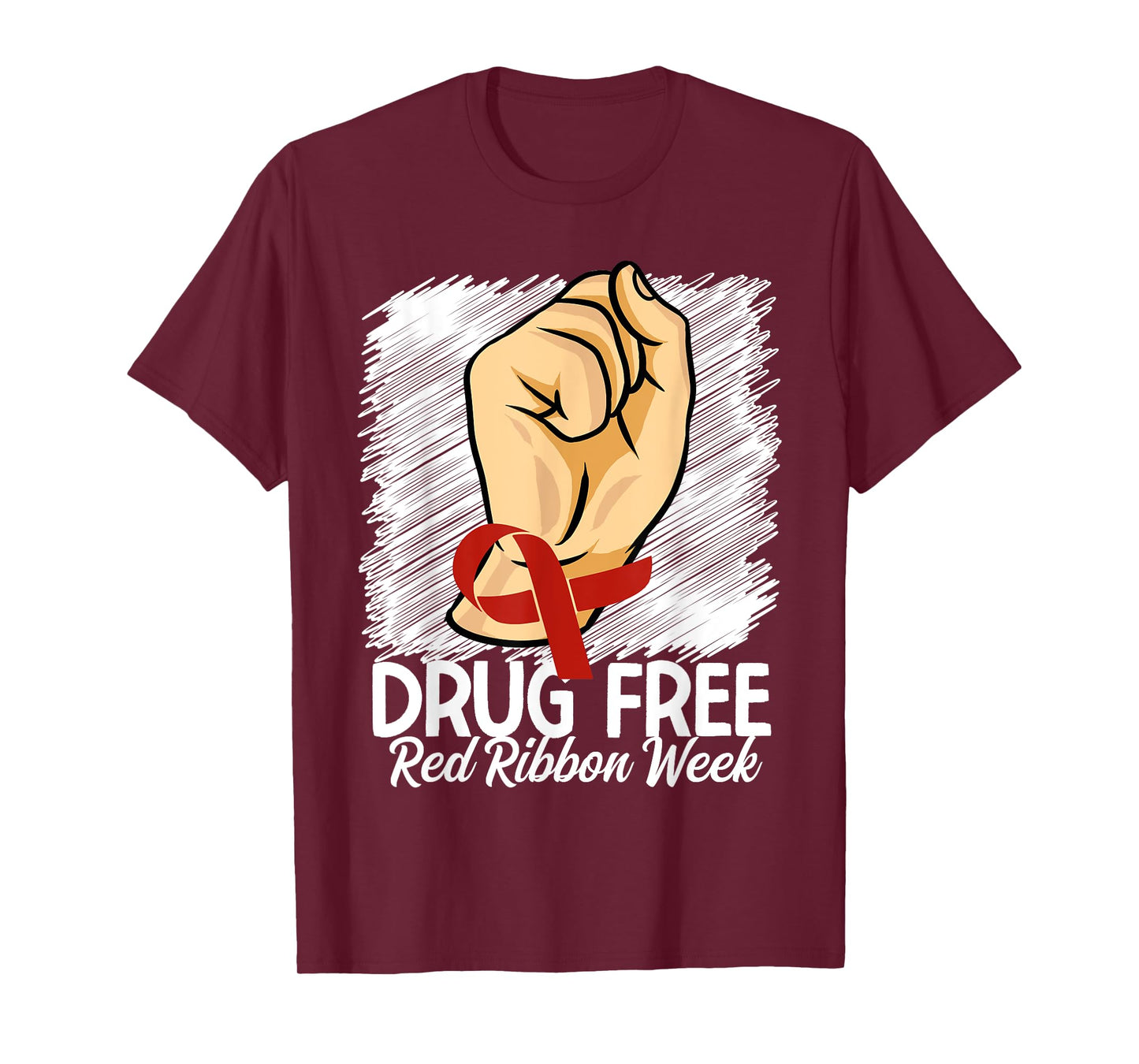 Drug Free Red Ribbon Week Awareness Say No To Drugs T-Shirt
