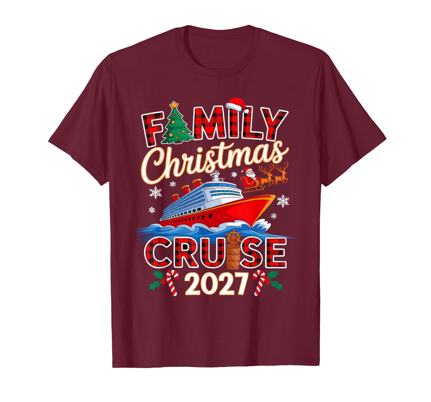 Family Christmas Cruise 2027 Matching Family Cruise Holiday T-Shirt
