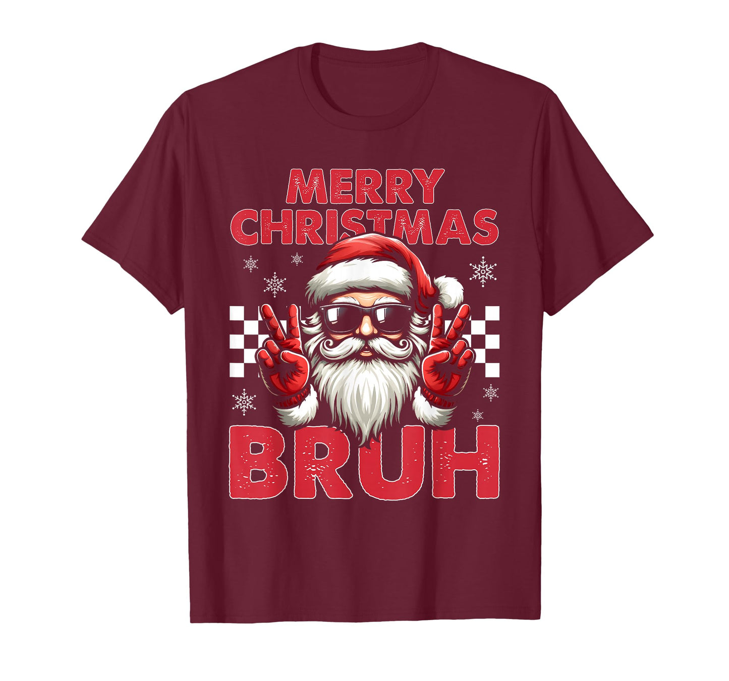 Merry Christmas Bruh Funny Santa Claus Retro Men Women Kids T-Shirt
