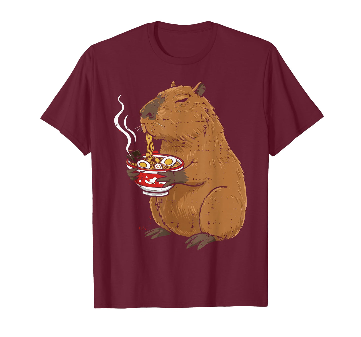 Capybara Eating Ramen Funny Japanese Food Men Women Kids T-Shirt