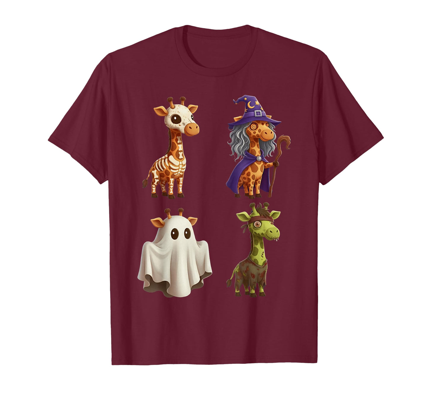 Giraffe Boo Zombie Witch Halloween Costume Women T-Shirt