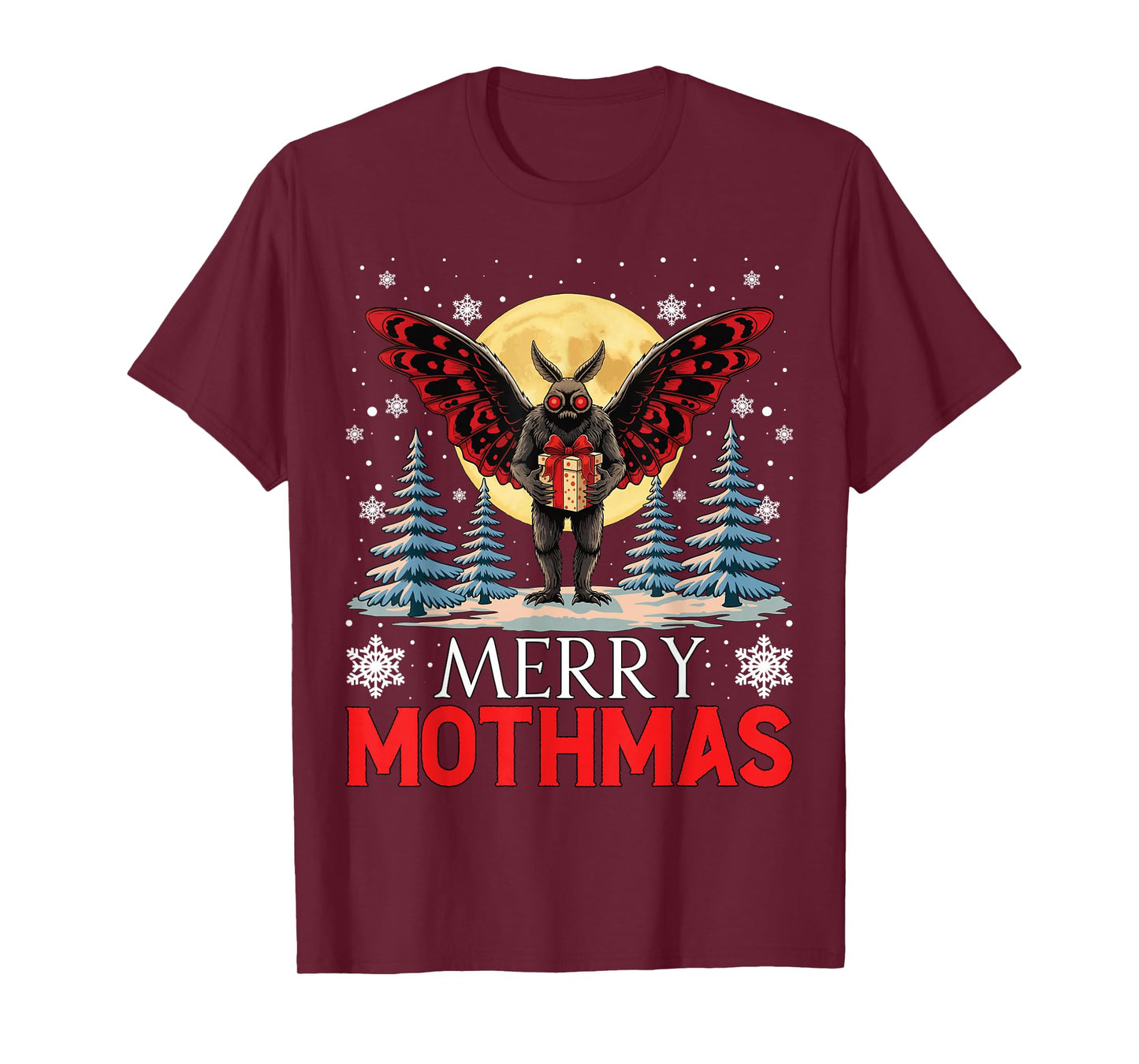 Merry Mothmas Cryptid Christmas Funny Ugly Christmas T-Shirt