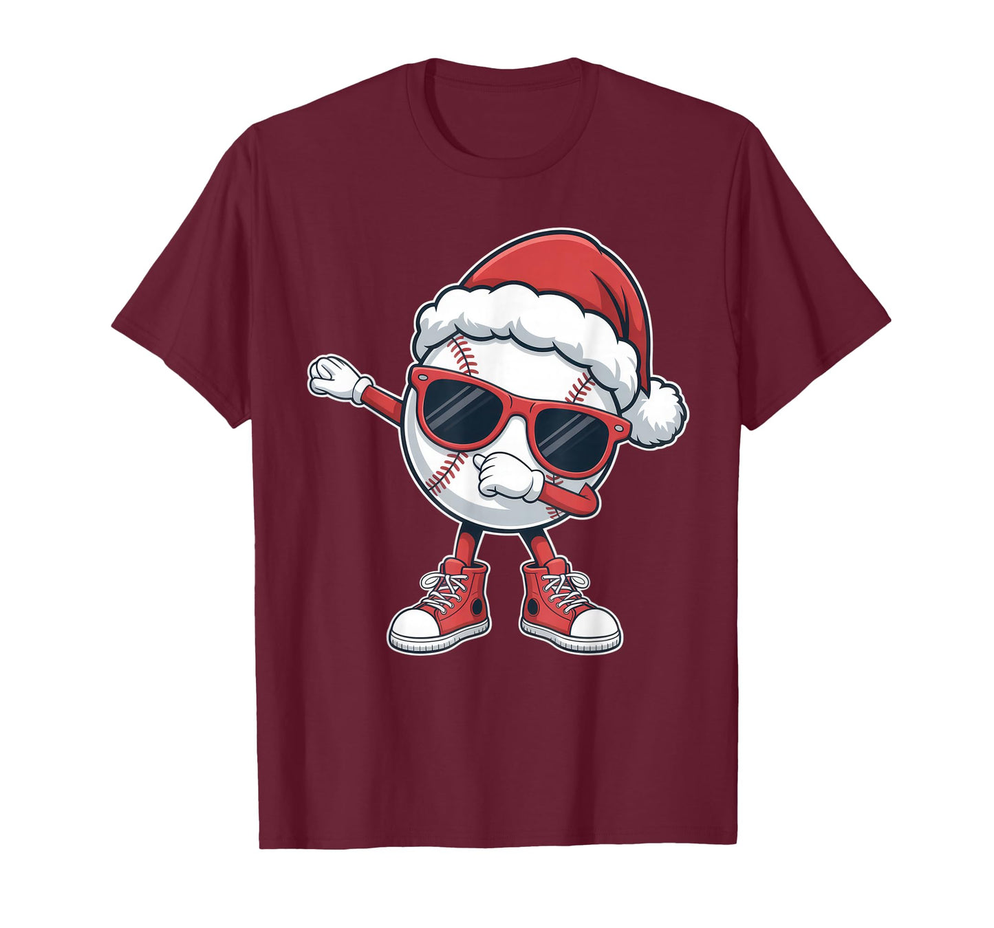 Sunglasses Santa Baseball Dab for Sports Lovers Christmas T-Shirt