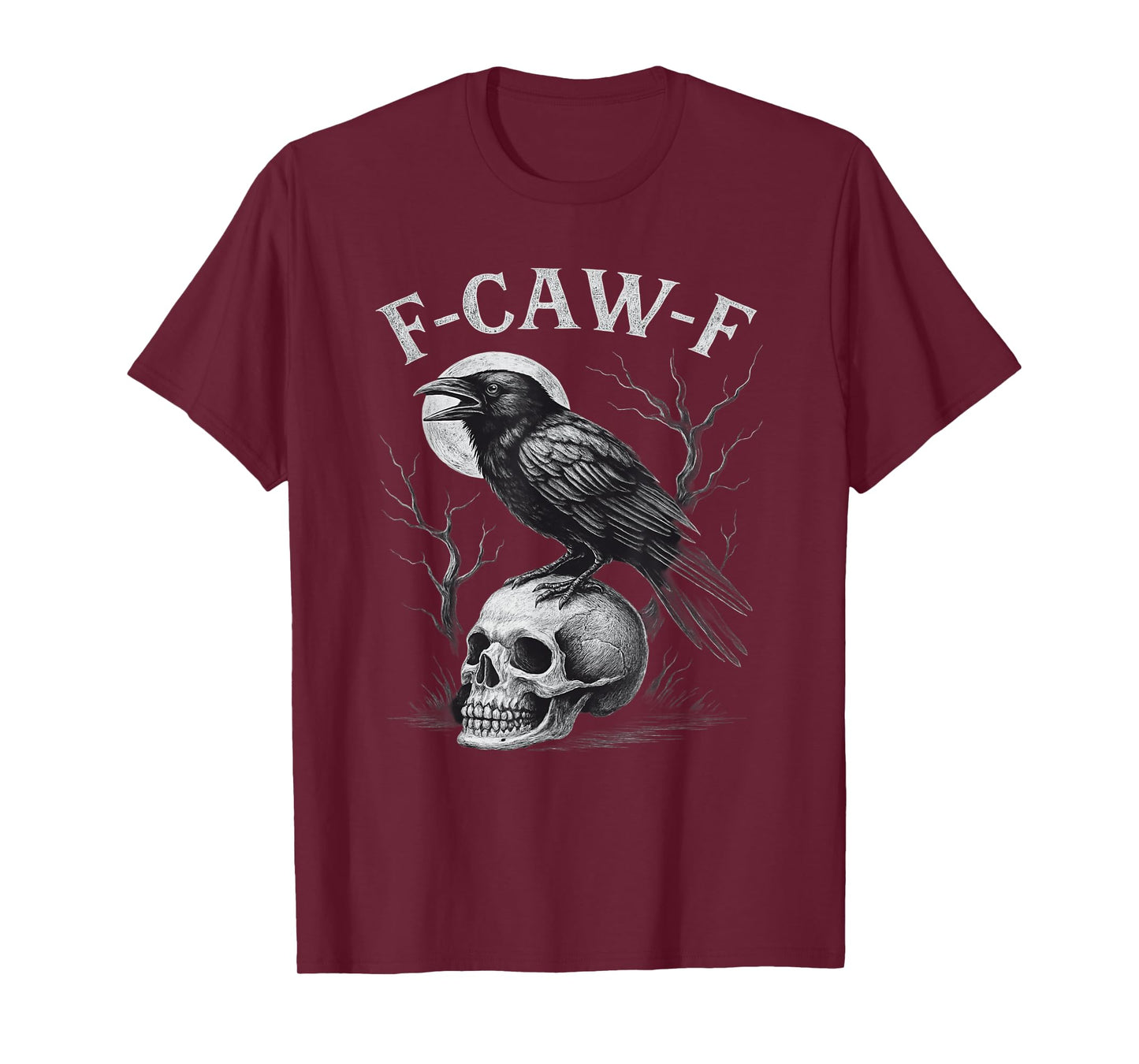 F-Caw-F Black Crow Bird Retro Vintage Gothic Moon F-Caw-F T-Shirt