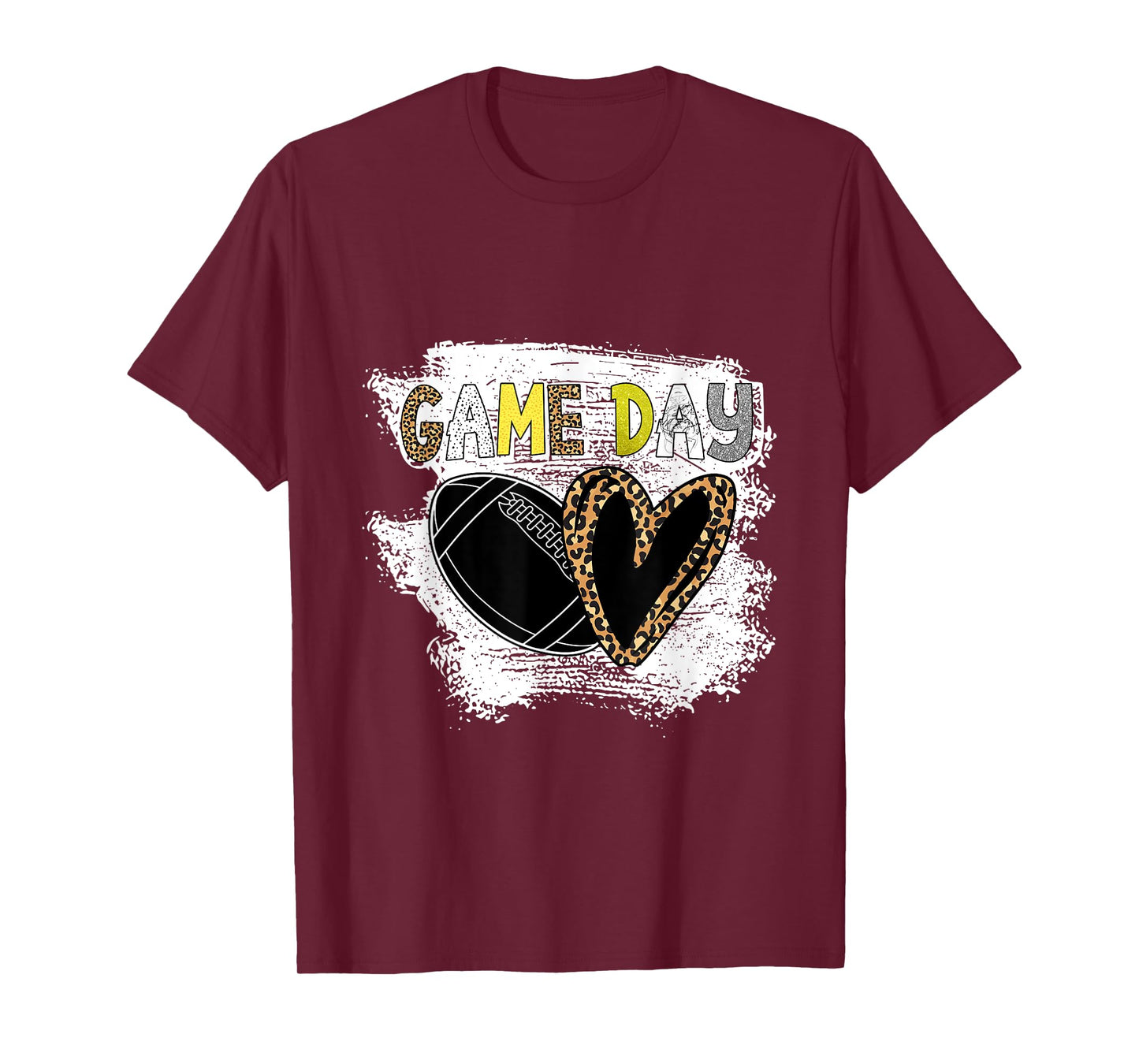 Game Day Leopard Cheetah American Football Fans Women Girls T-Shirt