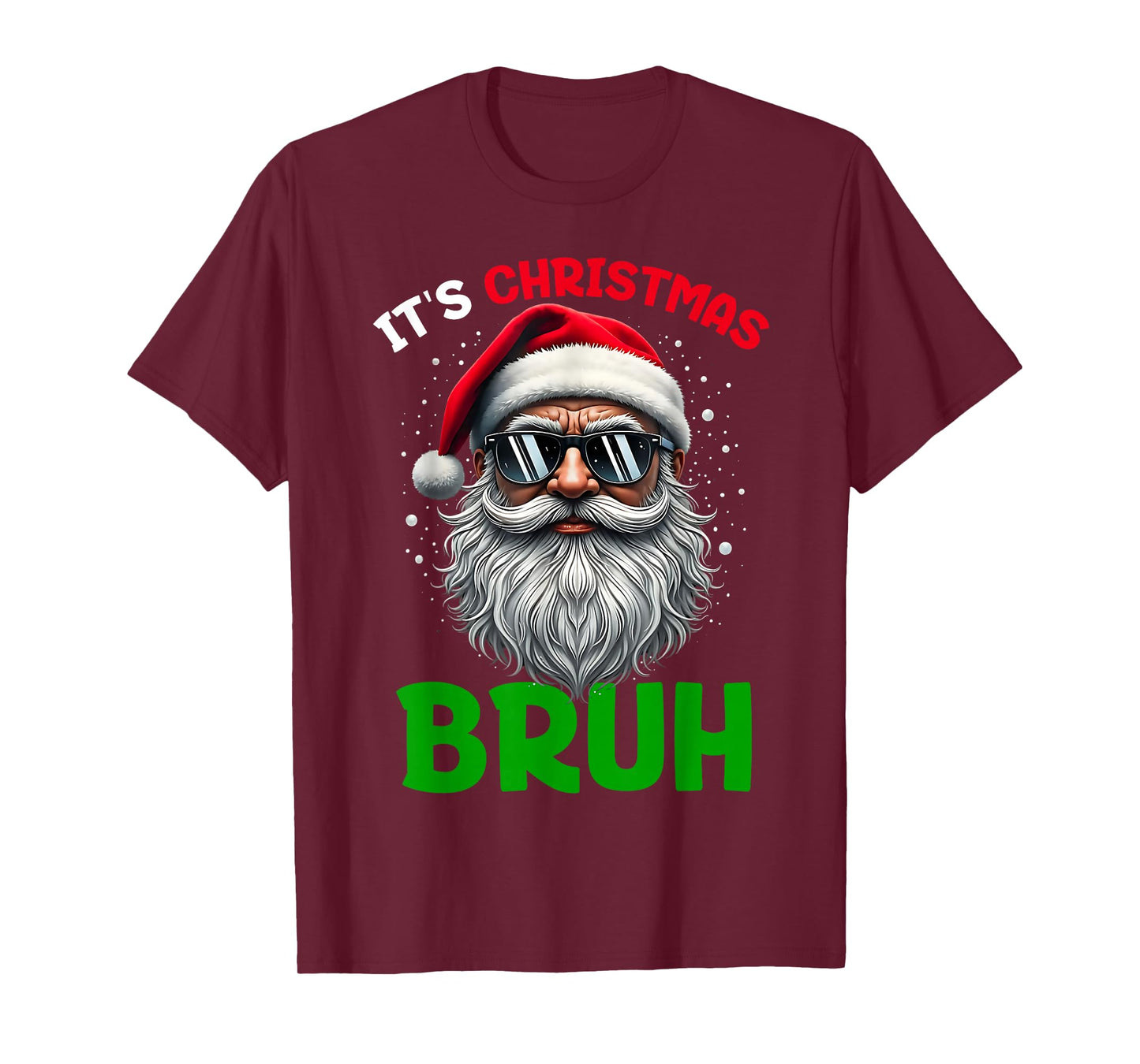 Bruh Christmas Boys Kids Santa Face Retro Sunglasses Xmas T-Shirt
