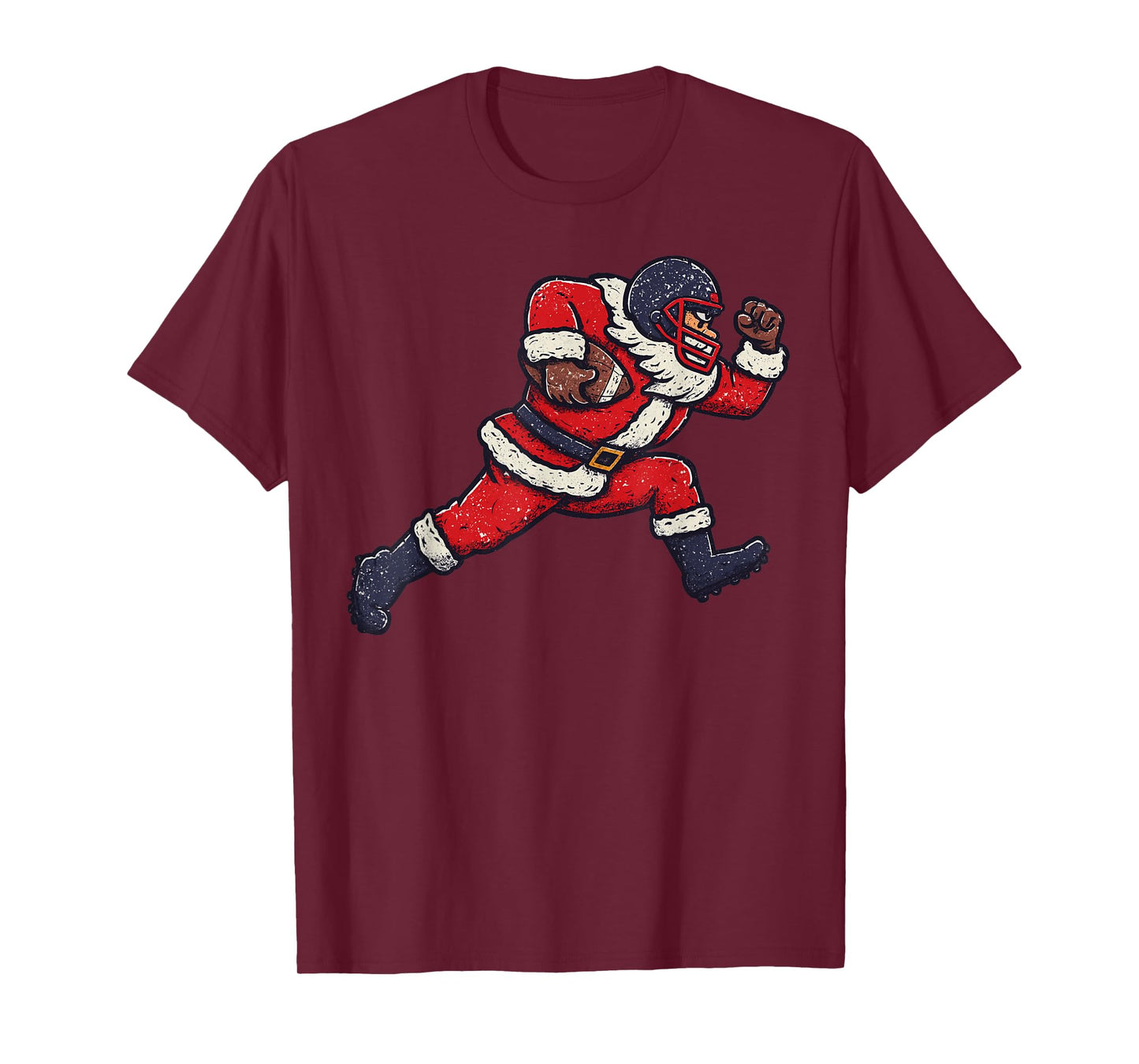 Santa Claus Playing American Football Xmas Holiday Christmas T-Shirt