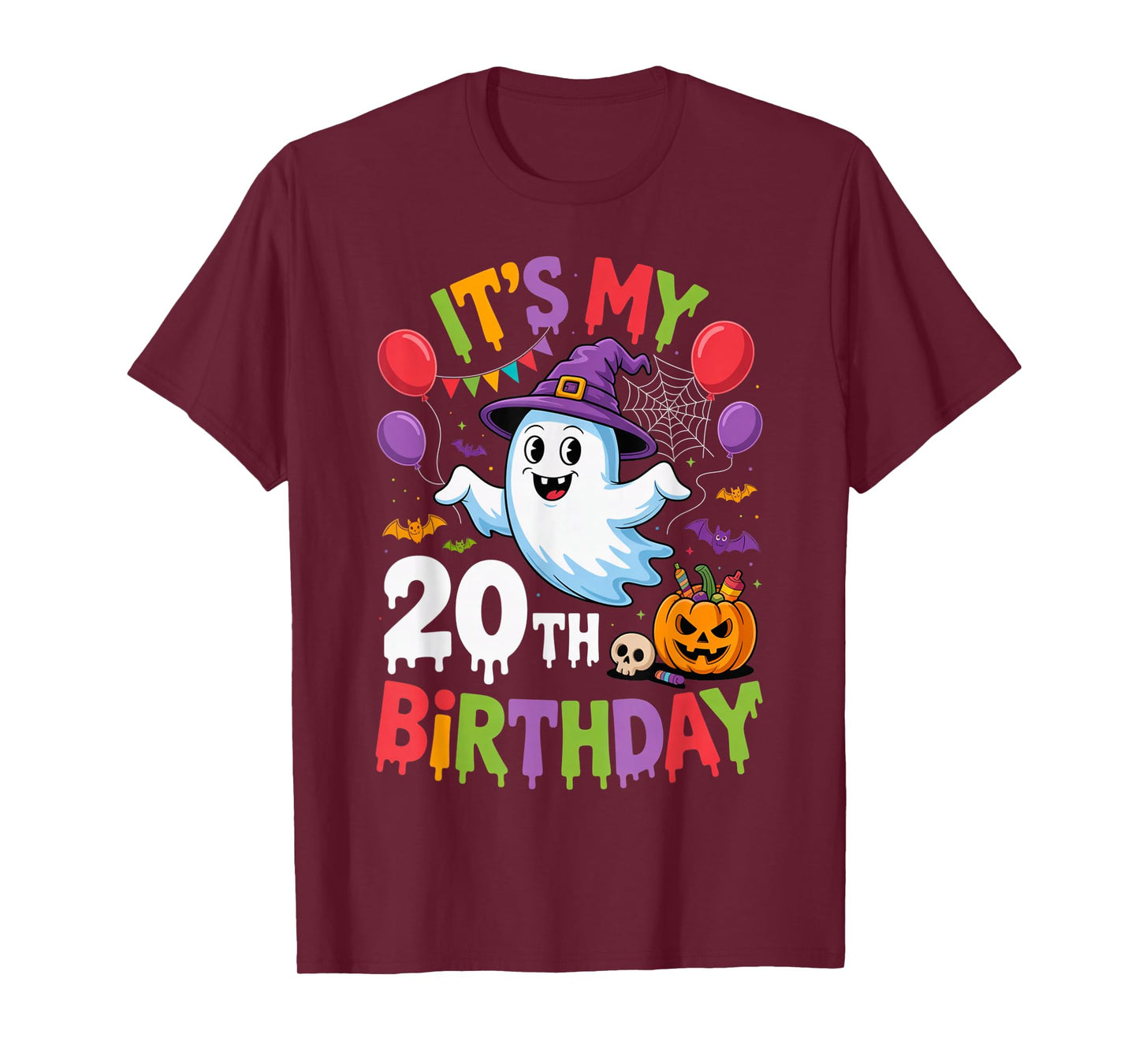 It’s My 20th Birthday Ghost Halloween Spooky Party Fun T-Shirt