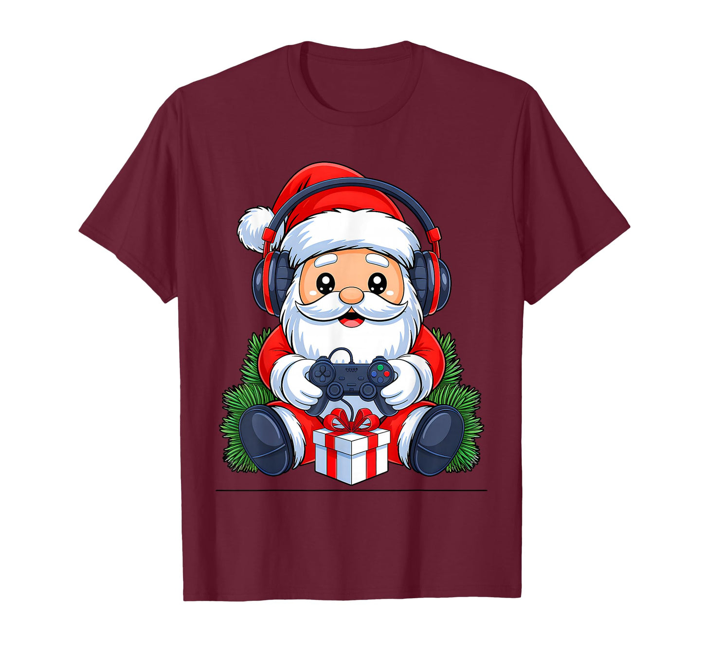 Funny Christmas Gamer Santa Xmas Vibes Gaming Men Boys Kids T-Shirt