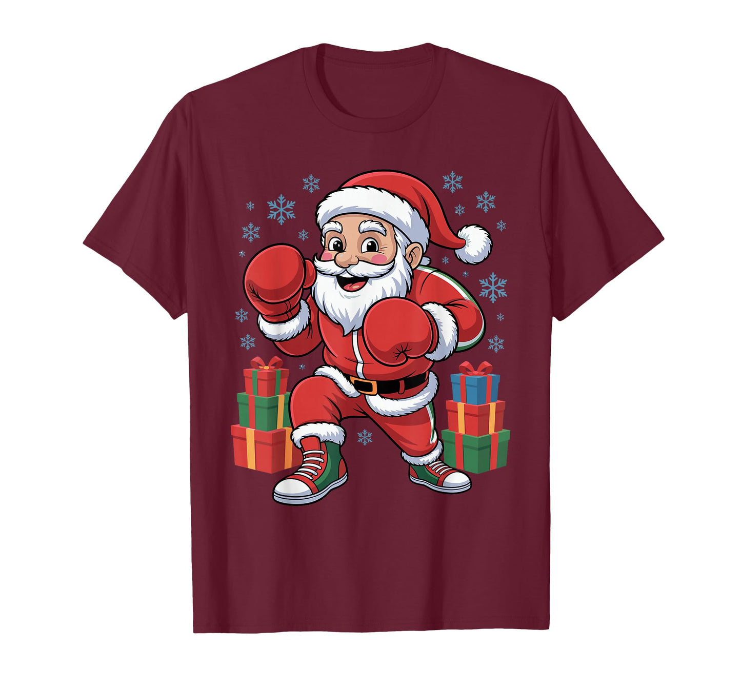 Funny Santa Boxing Lover Boxer Holiday Christmas Xmas Pajama T-Shirt