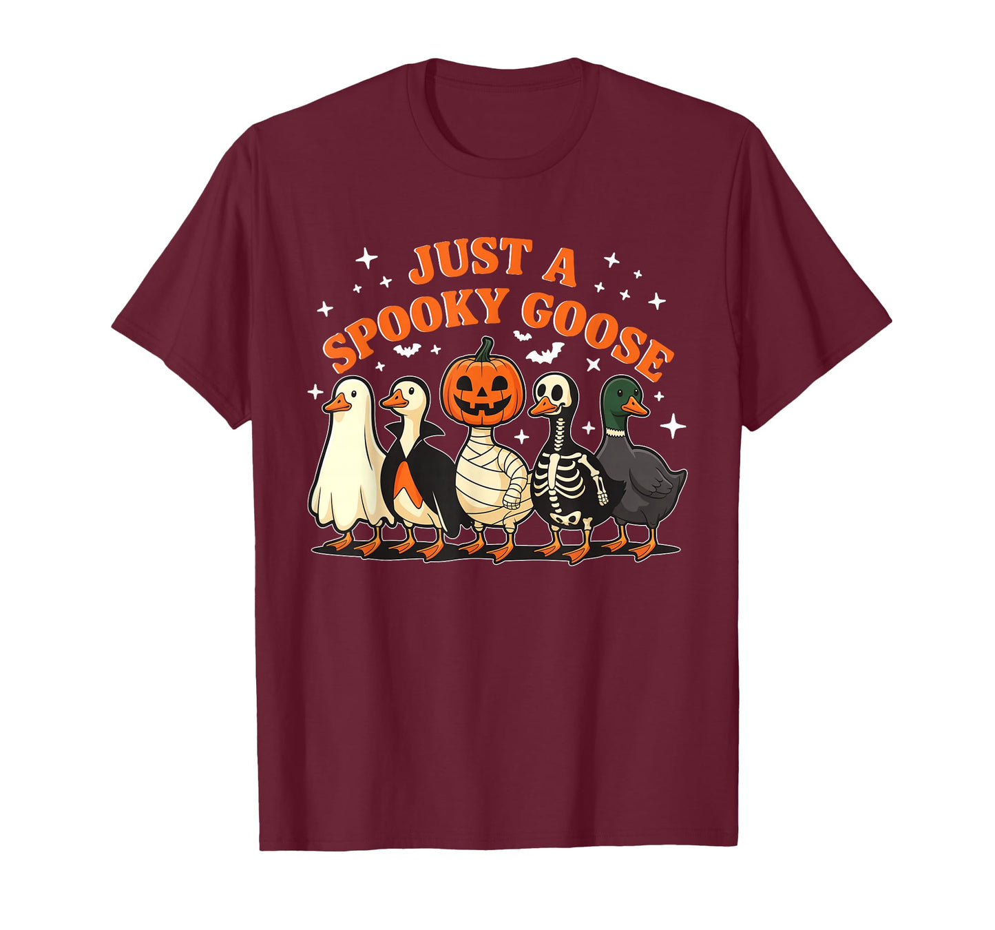 Just A Spooky Goose Halloween Silly Goose Funny Halloween T-Shirt