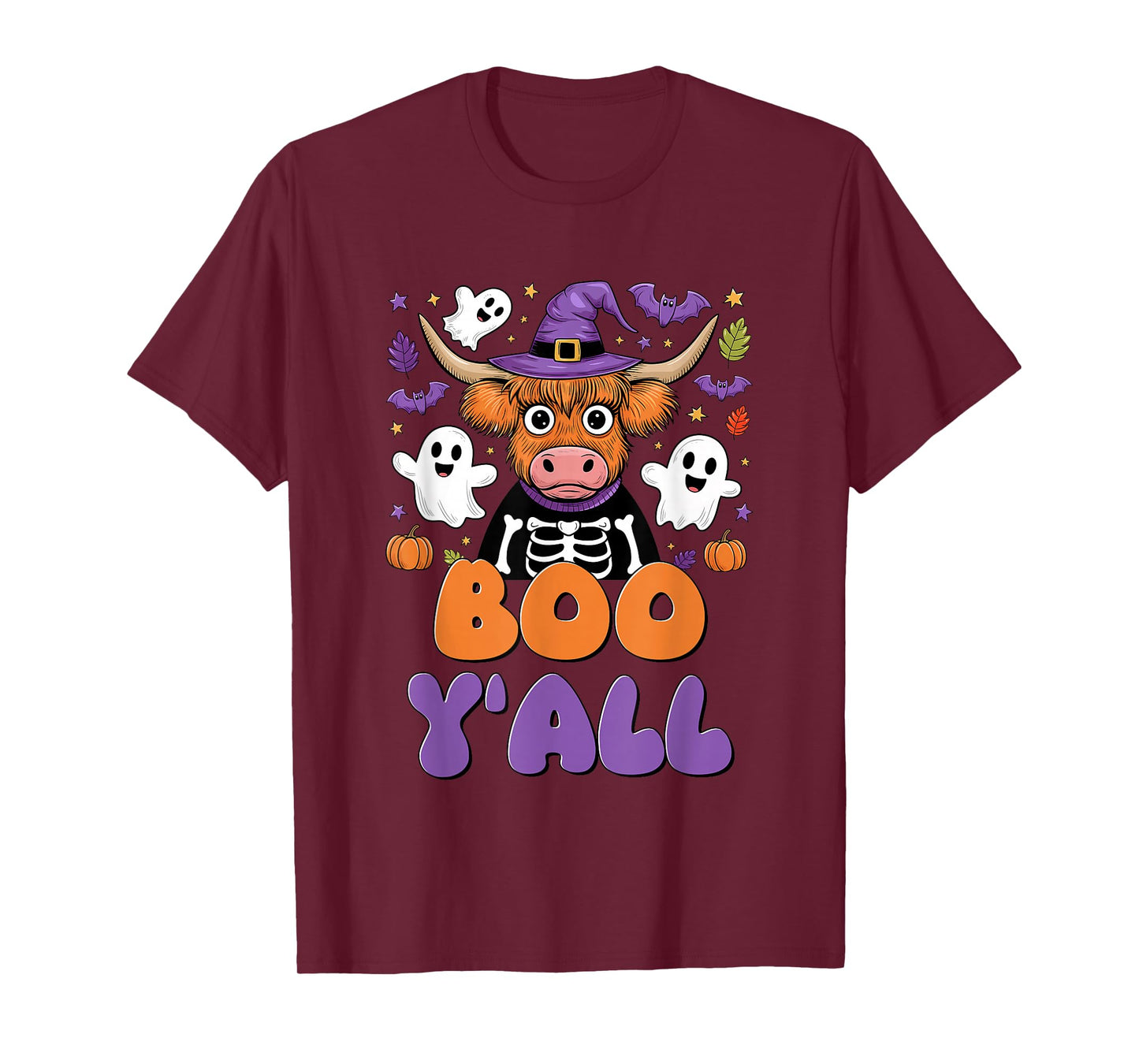 Boo Y'all Funny Halloween Cow Ghost T-Shirt
